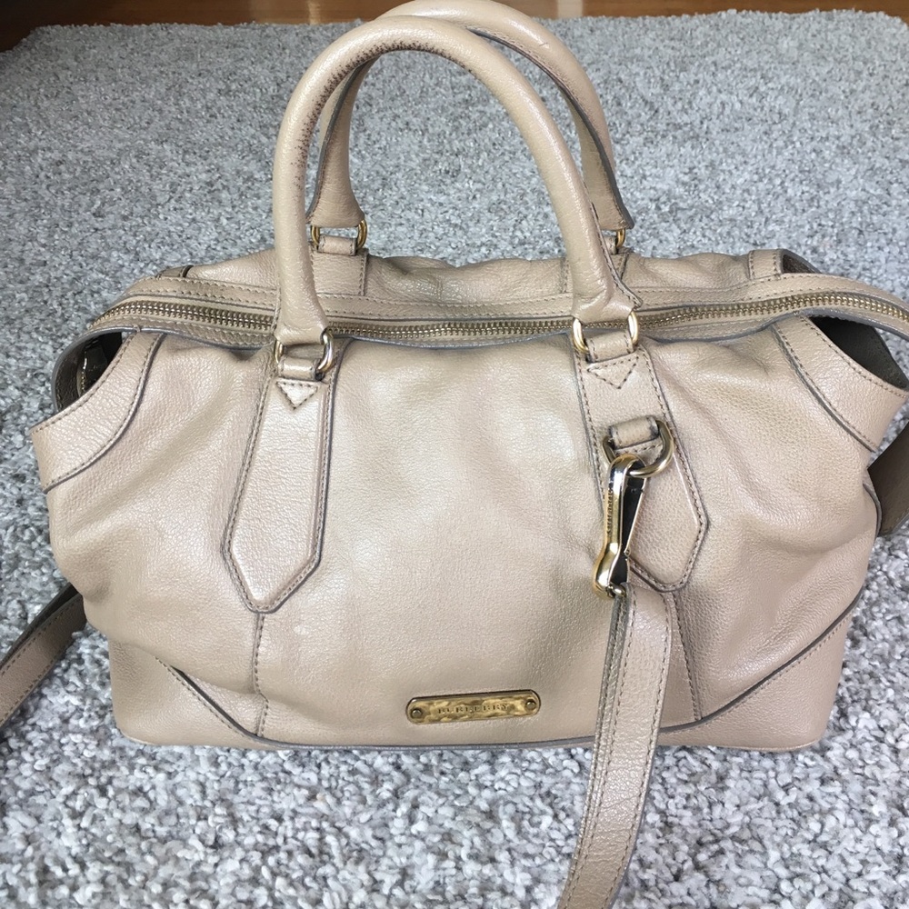 Dark Nude Burberry Leather Handbag